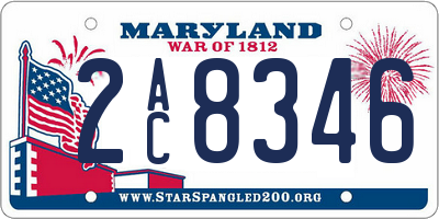 MD license plate 2AC8346