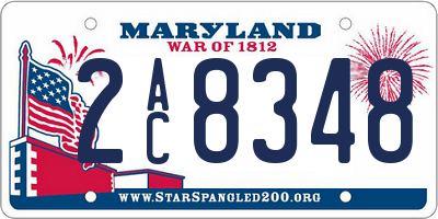 MD license plate 2AC8348