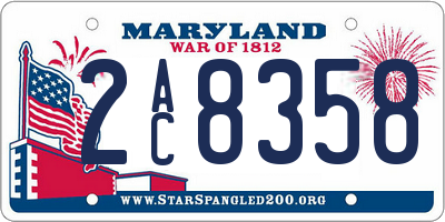 MD license plate 2AC8358
