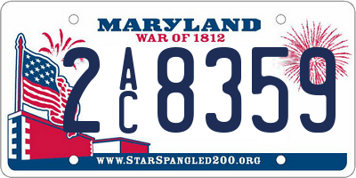 MD license plate 2AC8359