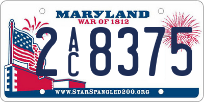 MD license plate 2AC8375