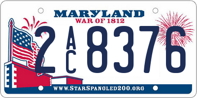 MD license plate 2AC8376