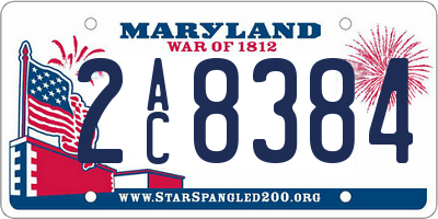 MD license plate 2AC8384
