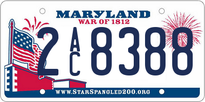 MD license plate 2AC8388