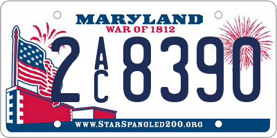 MD license plate 2AC8390