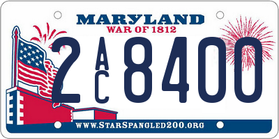 MD license plate 2AC8400