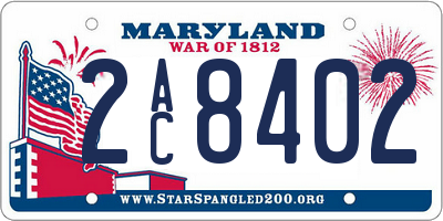 MD license plate 2AC8402