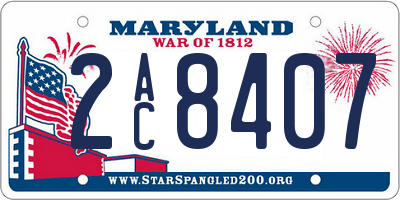 MD license plate 2AC8407