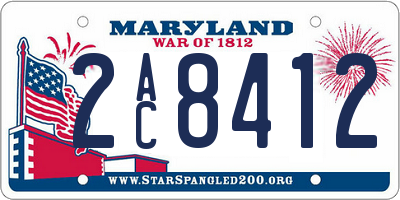 MD license plate 2AC8412