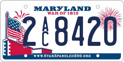 MD license plate 2AC8420