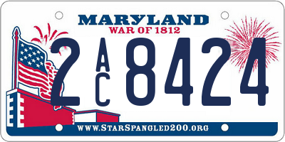 MD license plate 2AC8424
