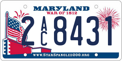 MD license plate 2AC8431
