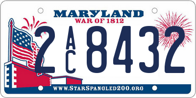 MD license plate 2AC8432