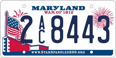 MD license plate 2AC8443