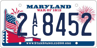 MD license plate 2AC8452