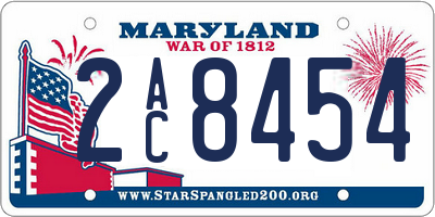 MD license plate 2AC8454