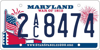 MD license plate 2AC8474