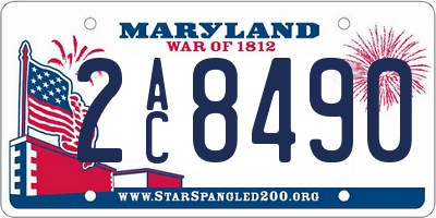 MD license plate 2AC8490