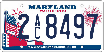 MD license plate 2AC8497