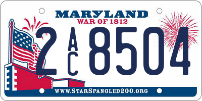 MD license plate 2AC8504