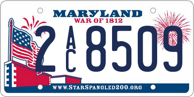 MD license plate 2AC8509