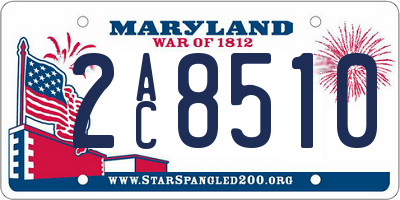 MD license plate 2AC8510