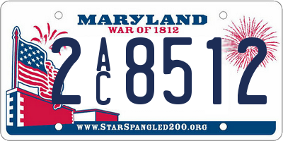 MD license plate 2AC8512