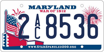 MD license plate 2AC8536