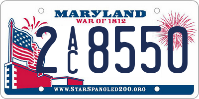 MD license plate 2AC8550