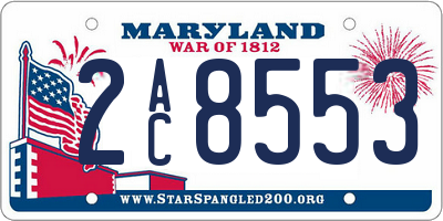 MD license plate 2AC8553