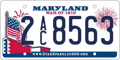 MD license plate 2AC8563