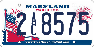 MD license plate 2AC8575