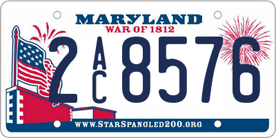 MD license plate 2AC8576