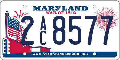 MD license plate 2AC8577