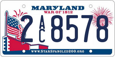 MD license plate 2AC8578
