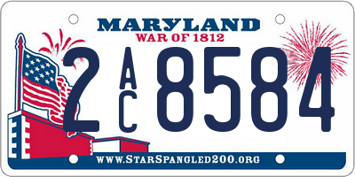 MD license plate 2AC8584