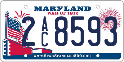 MD license plate 2AC8593