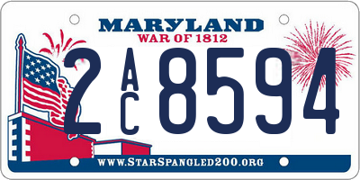 MD license plate 2AC8594