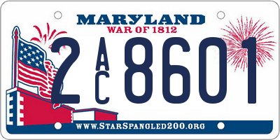 MD license plate 2AC8601