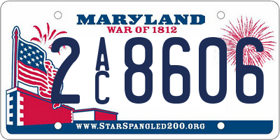 MD license plate 2AC8606
