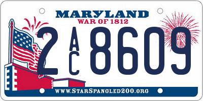 MD license plate 2AC8609