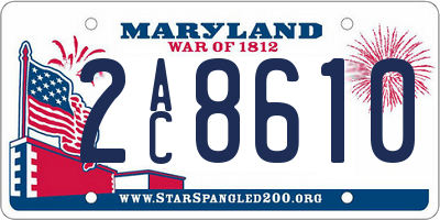 MD license plate 2AC8610