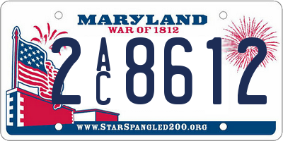 MD license plate 2AC8612