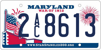 MD license plate 2AC8613