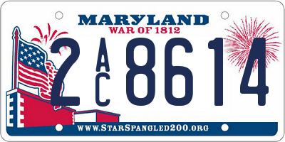 MD license plate 2AC8614