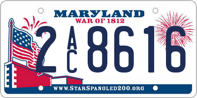 MD license plate 2AC8616