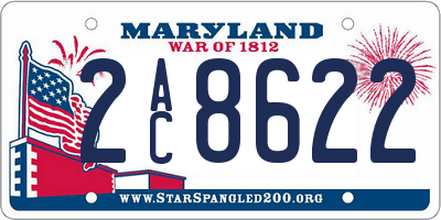 MD license plate 2AC8622