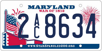 MD license plate 2AC8634
