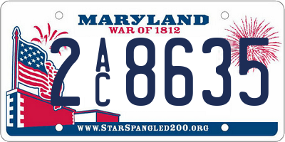 MD license plate 2AC8635