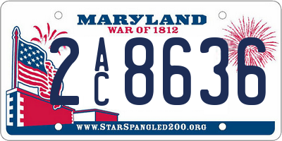 MD license plate 2AC8636